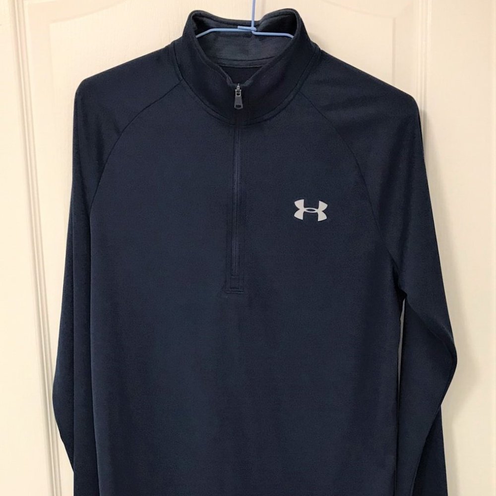 Brand New Under Armour Heatgear Men Long Sleeve Half Zip Shirt Size SM
